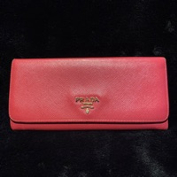 Prada Saffiano Leather Women's Pink long wallet